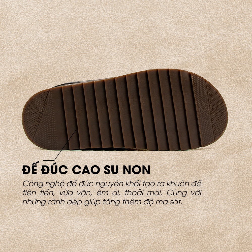 Mô tả -Giày/Dép Sandal Nam Da Bò Nappa Đế có Rãnh Chống Trượt TMS30100 - 2