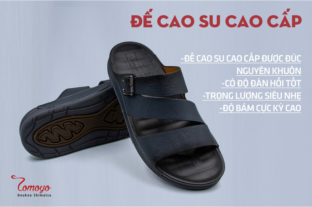 Mô tả -Dép Quai Ngang Nam Da Bò Nappa Cao Cấp Tomoyo TMD302 - 2