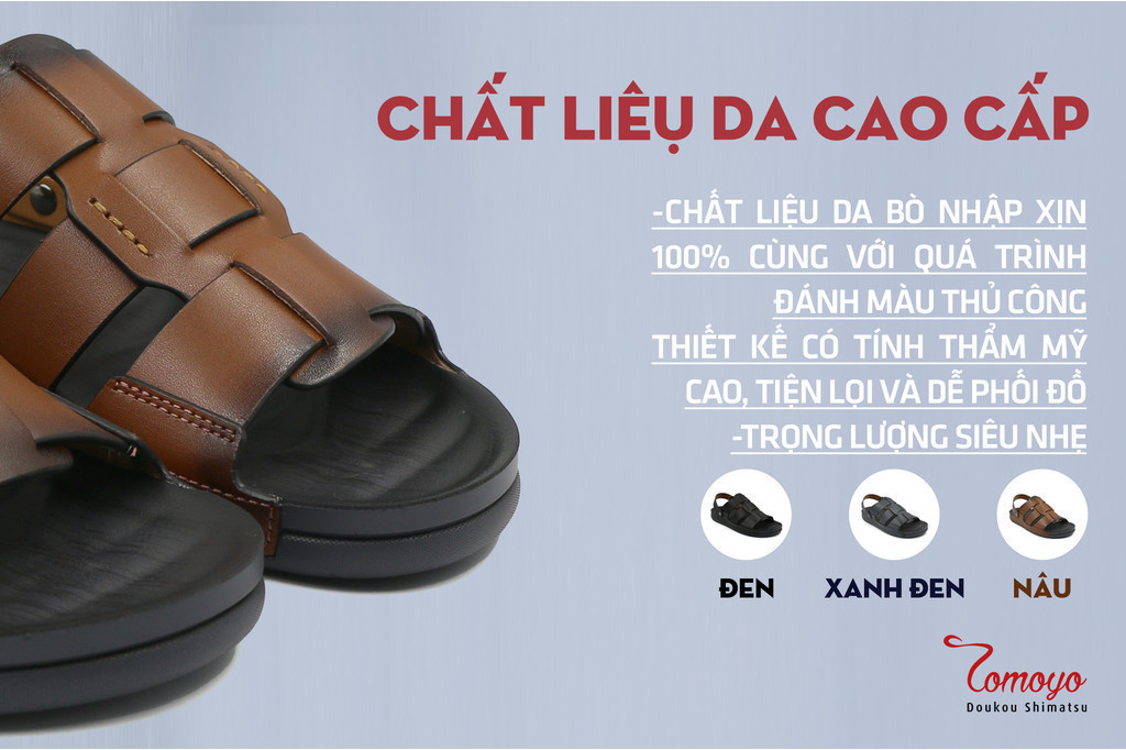 Mô tả -Giày/Dép Sandal Nam Tomoyo Dappa cao cấp TMS300 - 1