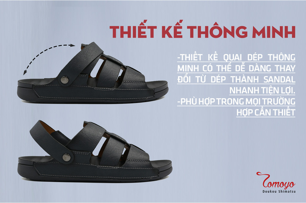 Mô tả -Giày/Dép Sandal Nam Tomoyo Dappa cao cấp TMS300 - 2