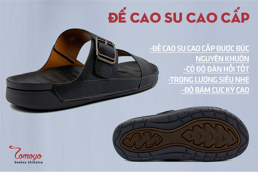 Mô tả -Dép Nam Tomoyo Thủ Công Da Bò Nappa Cao Cấp Tomoyo TMD301 - 3