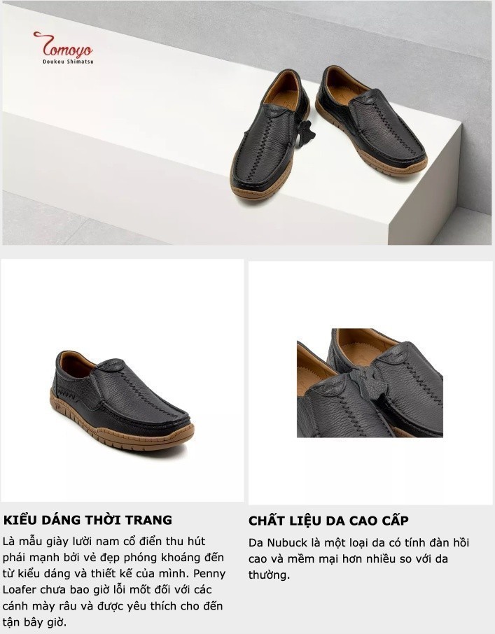 Mô tả -Giày Lười Nam Da Nubuck Tomoyo TMN22701 - 1