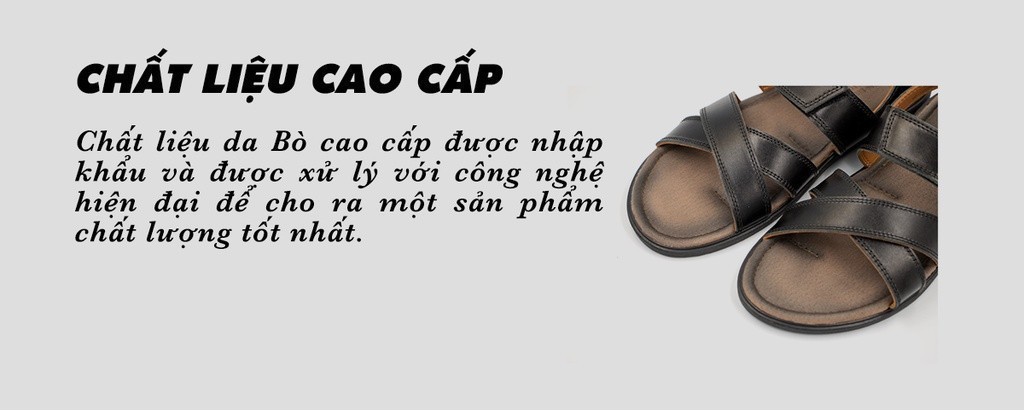 Mô tả -Giày Sandal Nam thủ công da bò cao cấp TOMOYO TMS80201 - 3