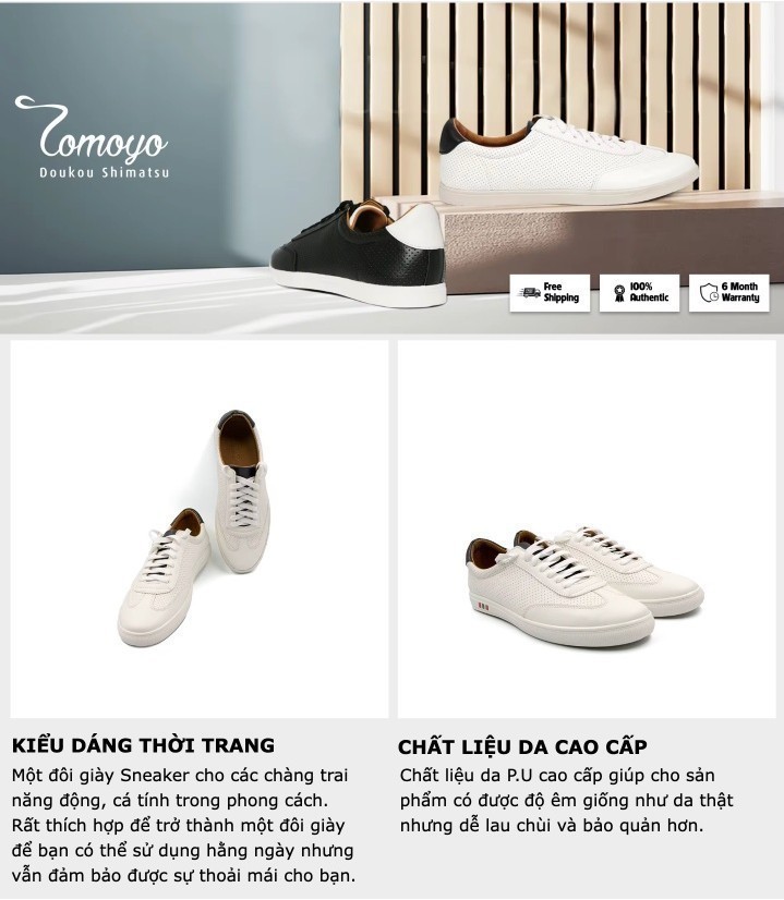 Mô tả -Giày Sneaker Nam Lót Da Cừu Tomoyo TMN21507 - 1