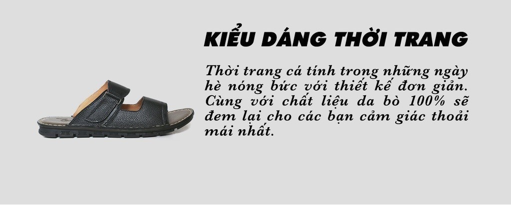 Mô tả -Dép Nam Quai Ngang Da Bò Thật Tomoyo TMD10101 - 2