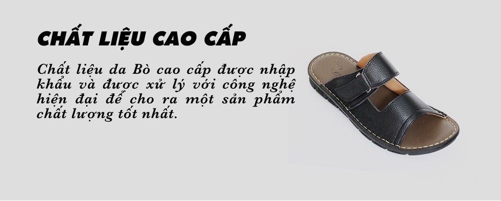 Mô tả -Dép Nam Quai Ngang Da Bò Thật Tomoyo TMD10101 - 3
