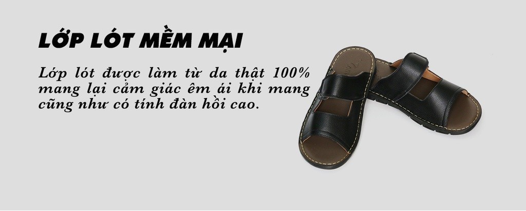 Mô tả -Dép Nam Quai Ngang Da Bò Thật Tomoyo TMD10101 - 5