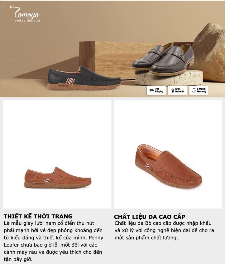 Mô tả -Giày Lười Nam Da Nubuck Tomoyo TMN08108 - 1