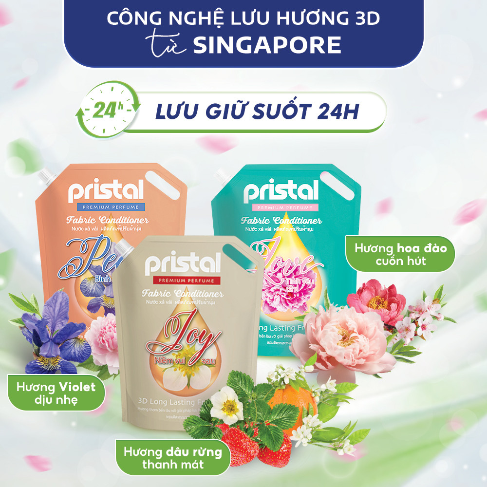 Mô tả Combo giặt xả sinh học cao cấp 6in1 2L Pristal nước giặt quần, xả lưu hương thơm cực lâu an toàn cho da em bé - 2