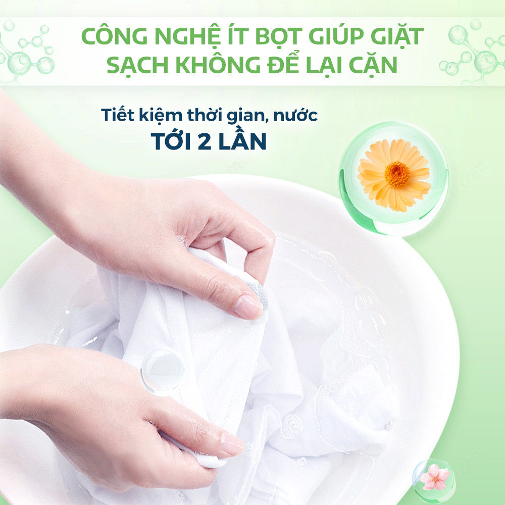 Mô tả Combo giặt xả sinh học cao cấp 6in1 2L Pristal nước giặt quần, xả lưu hương thơm cực lâu an toàn cho da em bé - 5