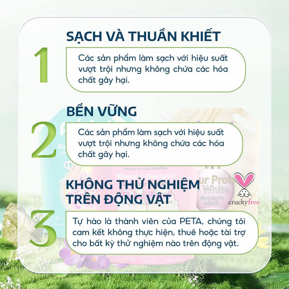 Mô tả Combo giặt xả sinh học cao cấp 6in1 2L Pristal nước giặt quần, xả lưu hương thơm cực lâu an toàn cho da em bé - 6
