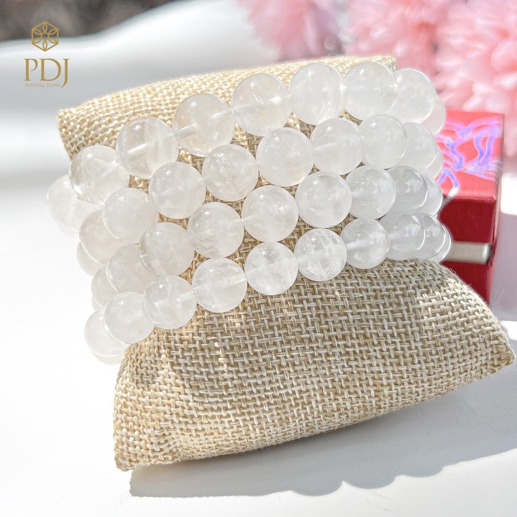 Mô tả Vòng Đá Thạch Anh Trắng - Kèm hộp đựng cao cấp - M000129 - Trang sức PDJ - 1