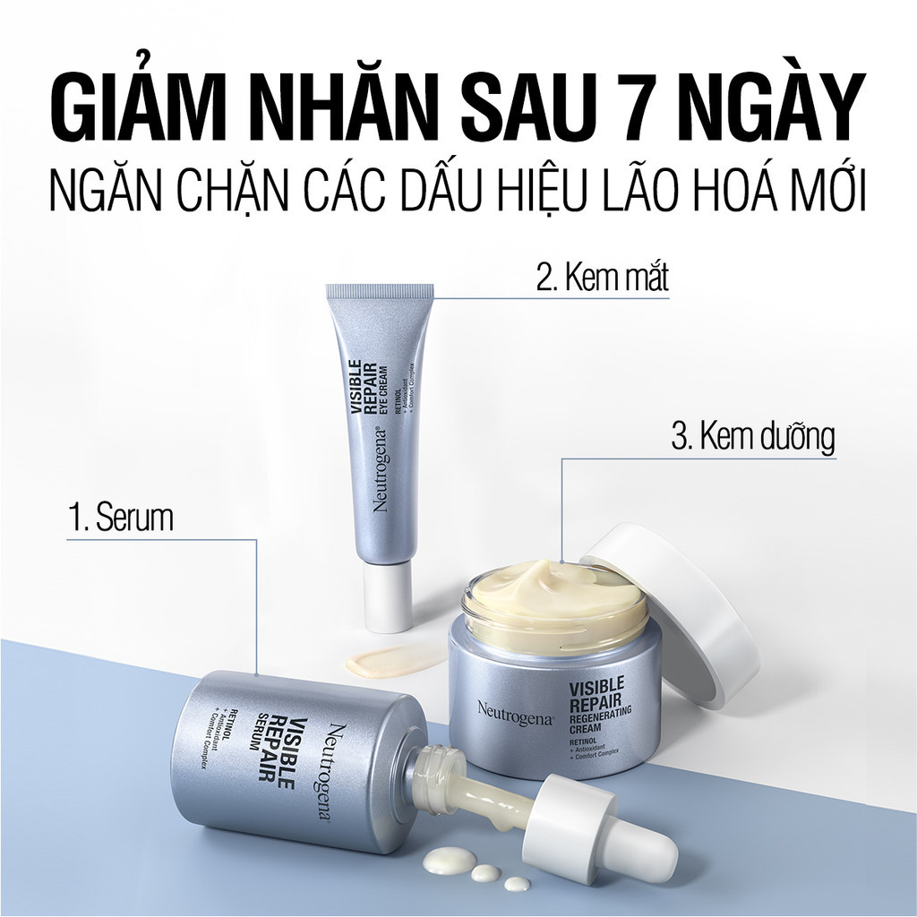 Mô tả Kem dưỡng Retinol Chống Lão Hóa Giảm Nhăn Neutrogena Visible Repair Regenerating Cream (50g) - 9