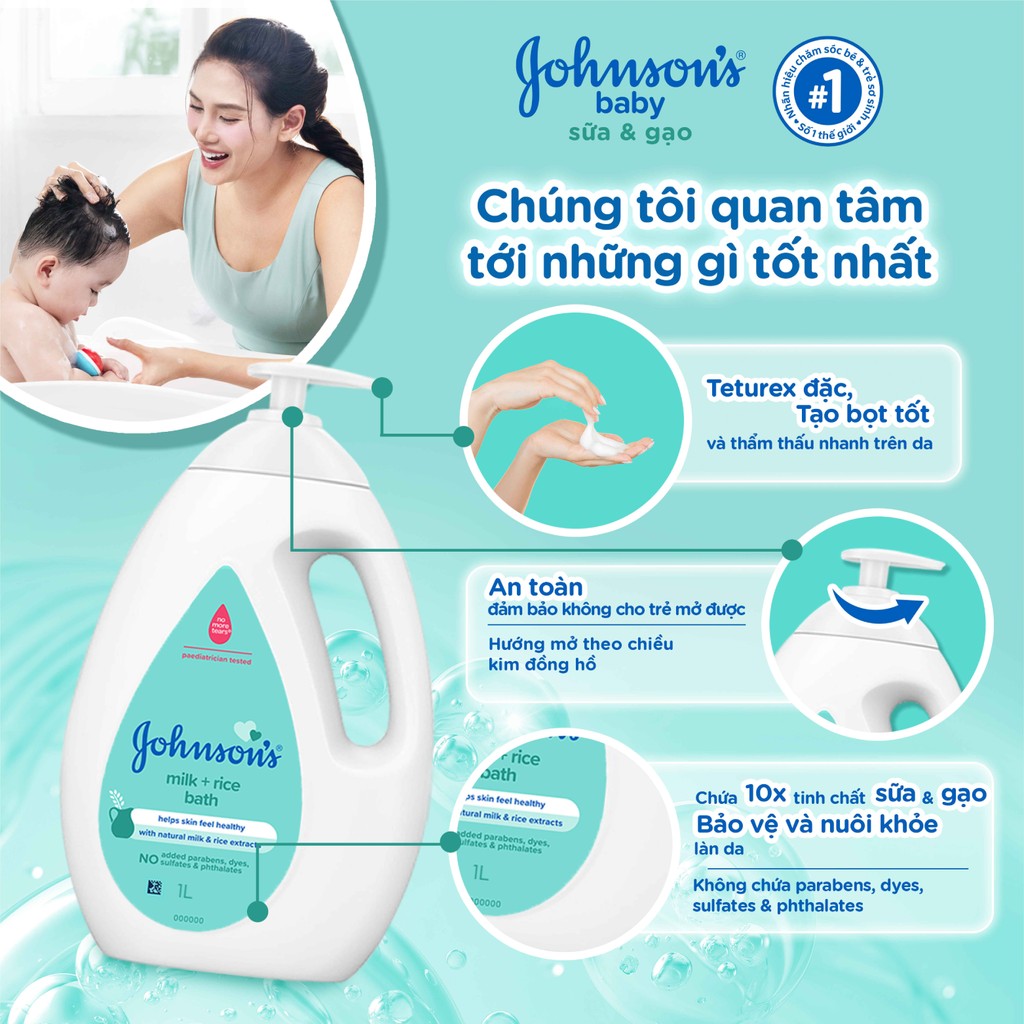 Mô tả Combo 3 Sữa tắm Johnson's Baby Chứa Sữa & Gạo/Sữa Gạo & Yến Mạch/Sữa & Yến Mạch 1000ml/chai - 4