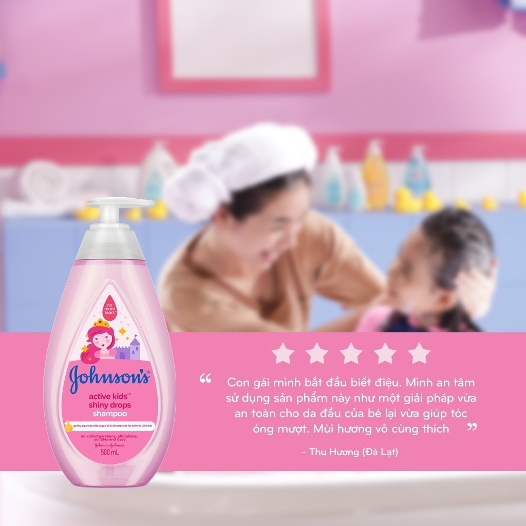 Mô tả Dầu gội óng mượt cho bé Johnson's Active Kids Shiny Drops Shampoo 500ml - Dung tích 500ml - 800ml - 100979999 - 2