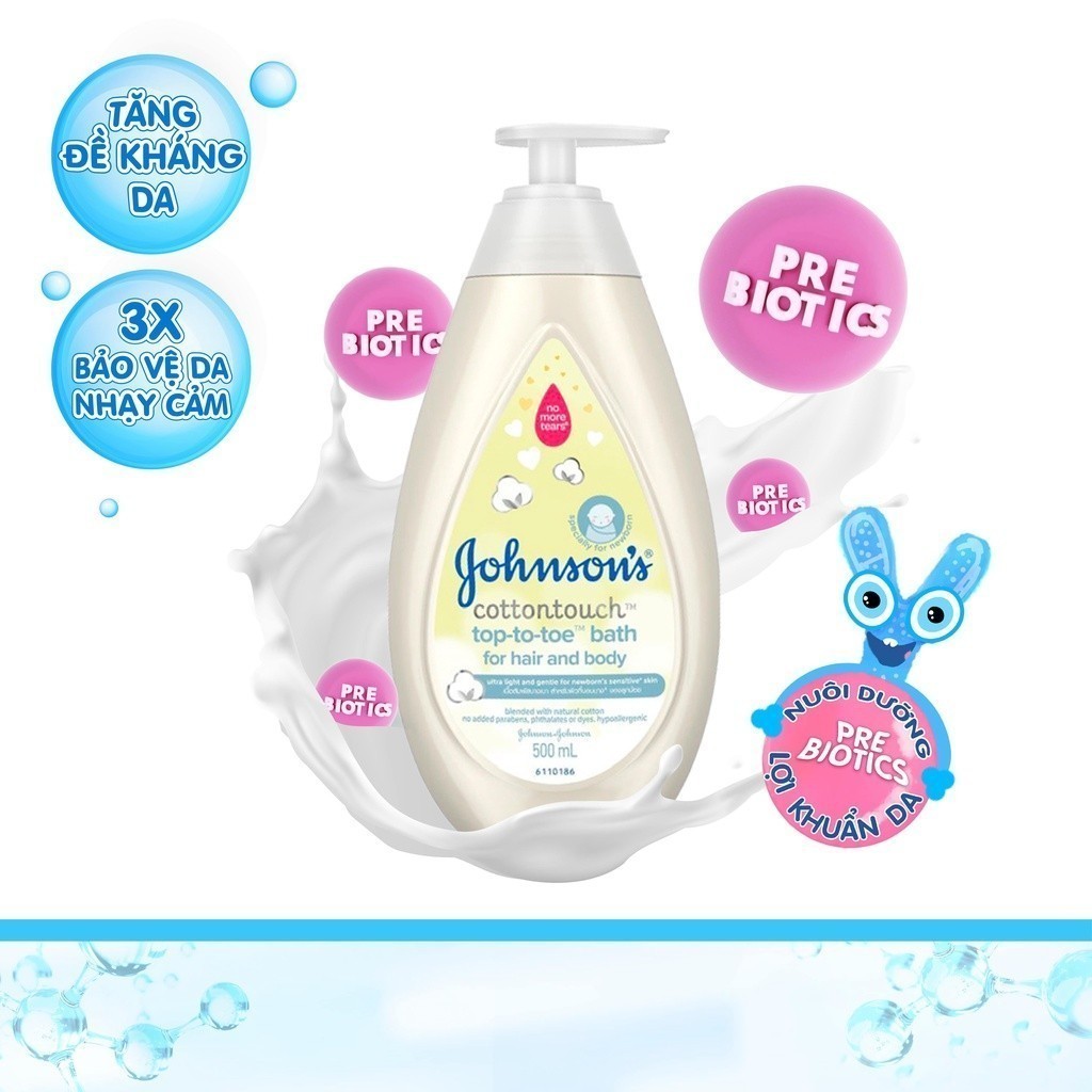 Mô tả Sữa tắm gội toàn thân mềm mịn Johnson' baby bath Cotton touch 500ml (MỚI) - 100977934 - 1