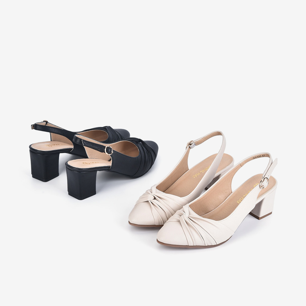 Mô tả Giày Cao Gót Nữ Đông Hải Slingback Nơ Xoắn Gót Vuông 6cm - G5720 - 7