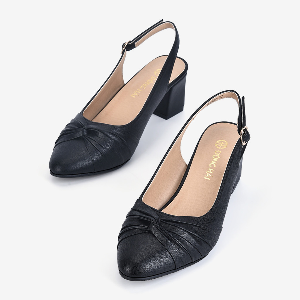 Mô tả Giày Cao Gót Nữ Đông Hải Slingback Nơ Xoắn Gót Vuông 6cm - G5720 - 8