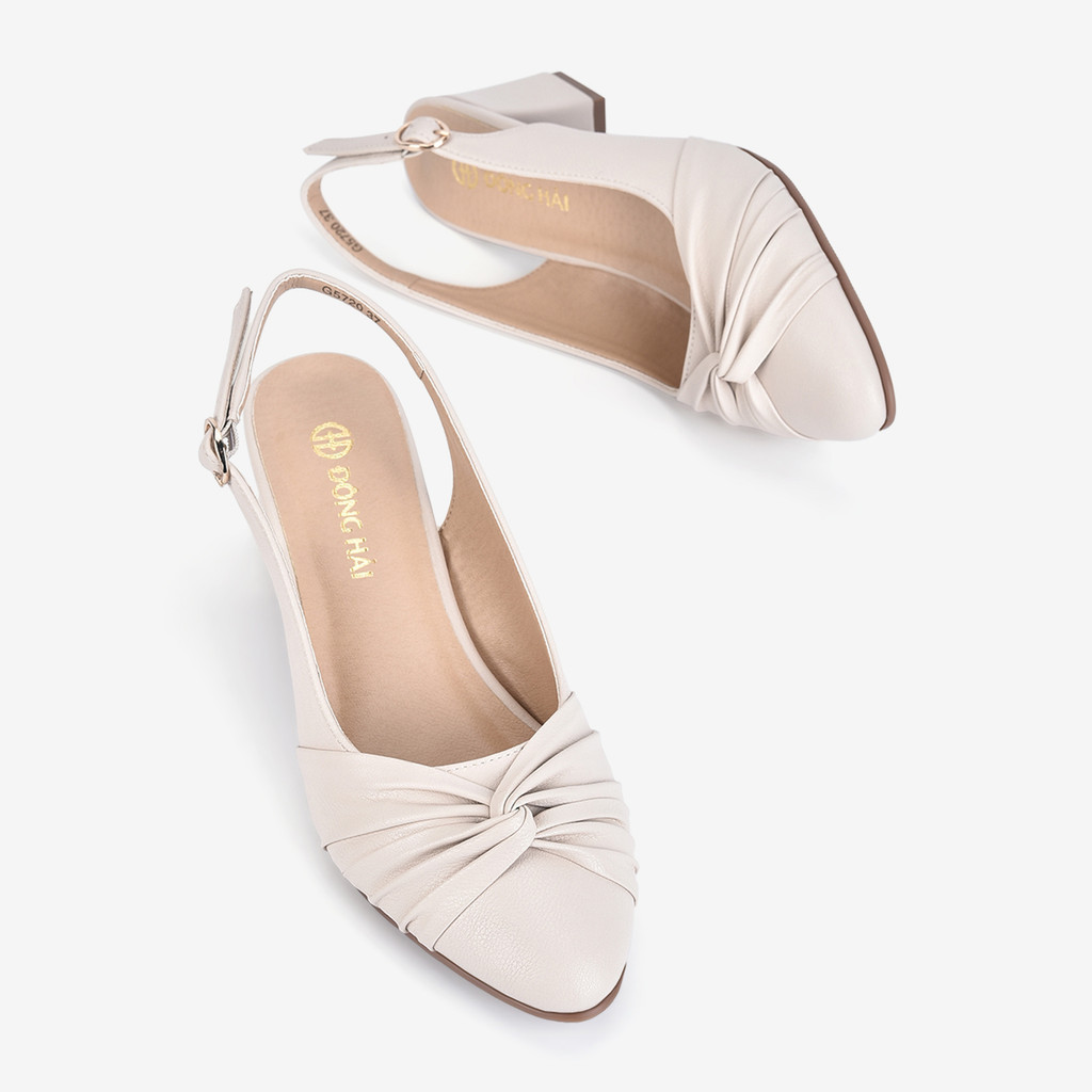 Mô tả Giày Cao Gót Nữ Đông Hải Slingback Nơ Xoắn Gót Vuông 6cm - G5720 - 9