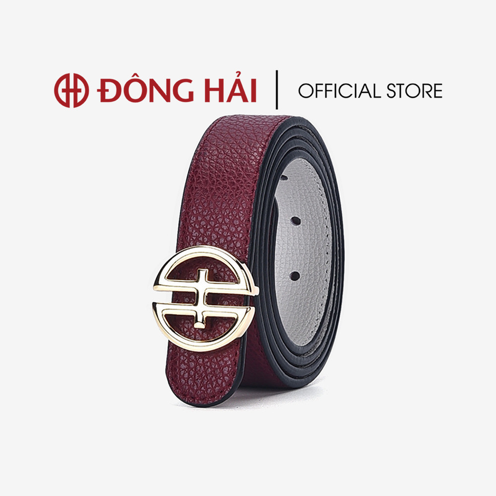 Mô tả Thắt Lưng Nịt Da Nữ Đông Hải Khóa Logo Kim Loại Đầu Khóa Random Vàng Bóng và Xám - PH04 - 3