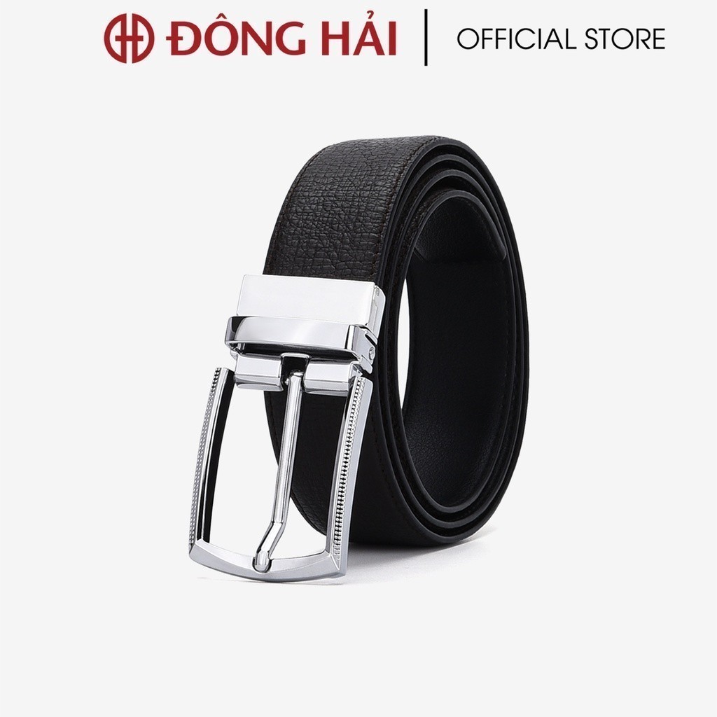 Thắt lưng nam Đông Hải PU04 mặt đen