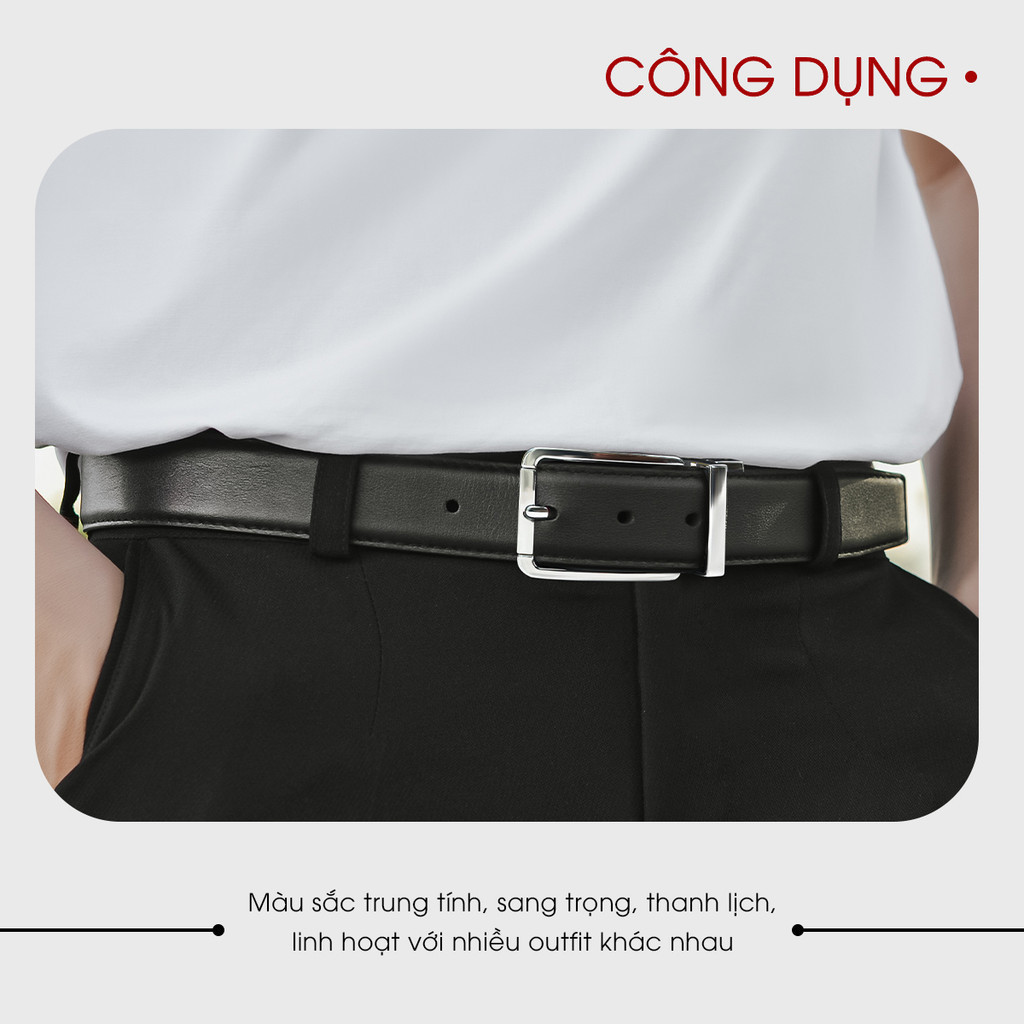 Mô tả Thắt Lưng Nịt Nam Đông Hải Da Bò Cao Cấp Mặt Xoay Chiều Đổi Màu Đầu Khóa Random Đen Bóng,Sáng Bóng- PU03 - 5