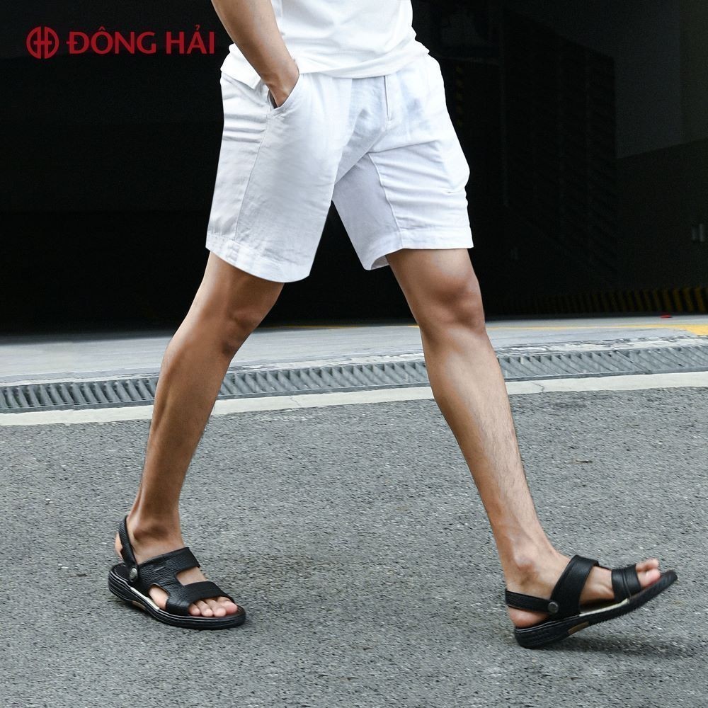 Mô tả Sandal nam da bò Đông Hải quai ngang bản to nam tính dễ phối trang phục - S1131 - 1