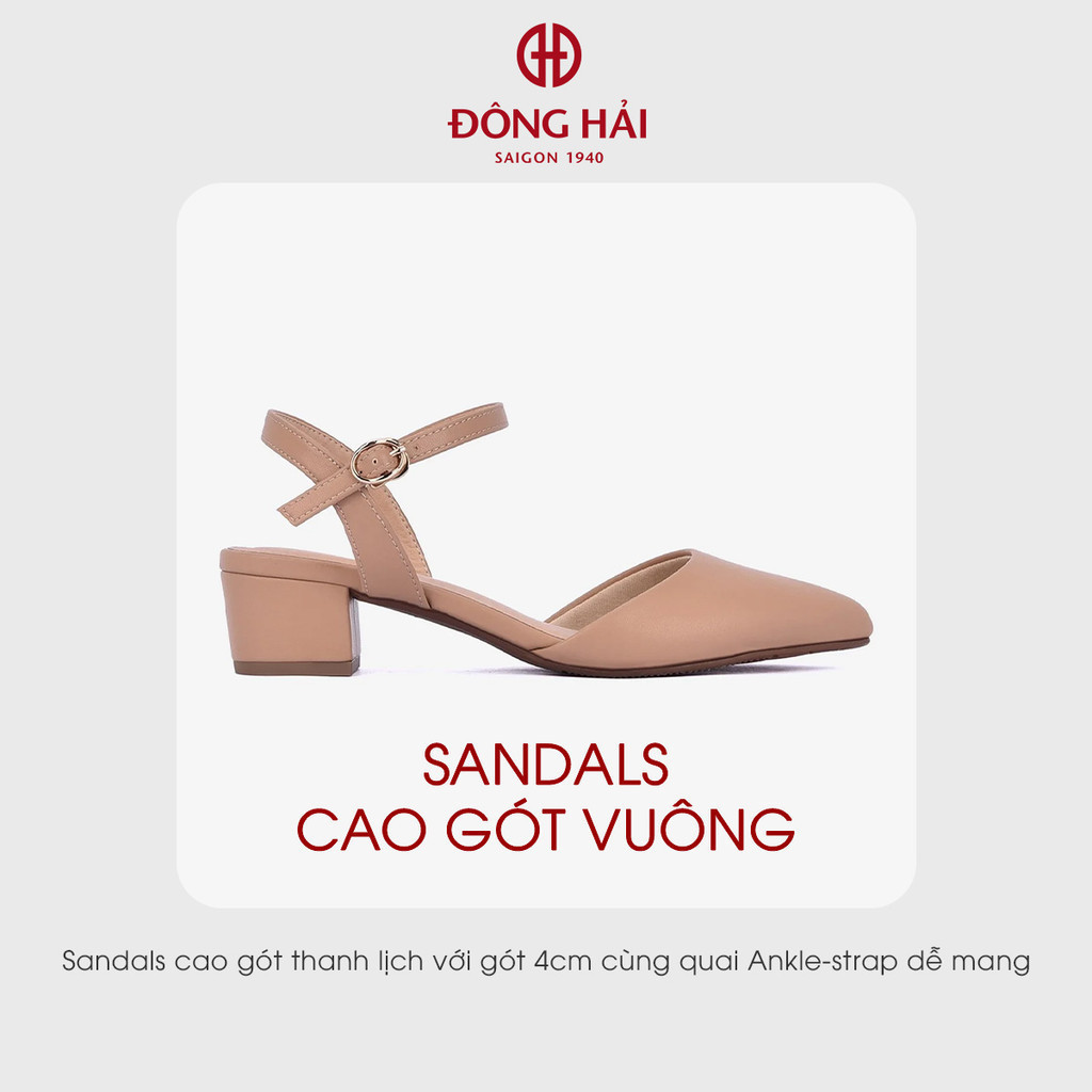 Mô tả Giày Sandal cao gót Nữ Đông Hải gót vuông 4cm mũi nhọn thanh lịch - S81D4 - 1