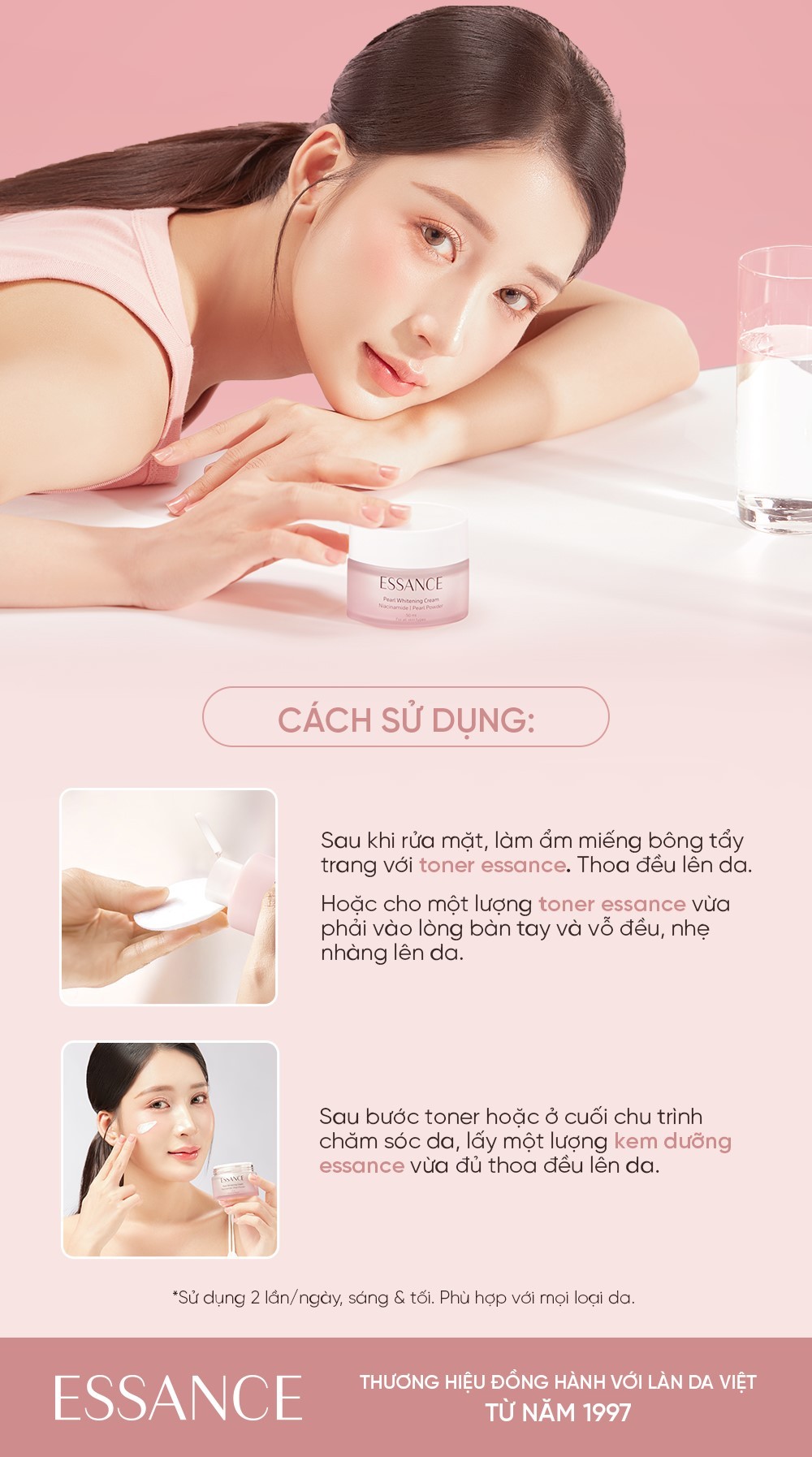 Mô tả Nước dưỡng da cấp ẩm hỗ trợ mềm mịn trắng da Essance Pearl Whitening Toner 195ml - 3