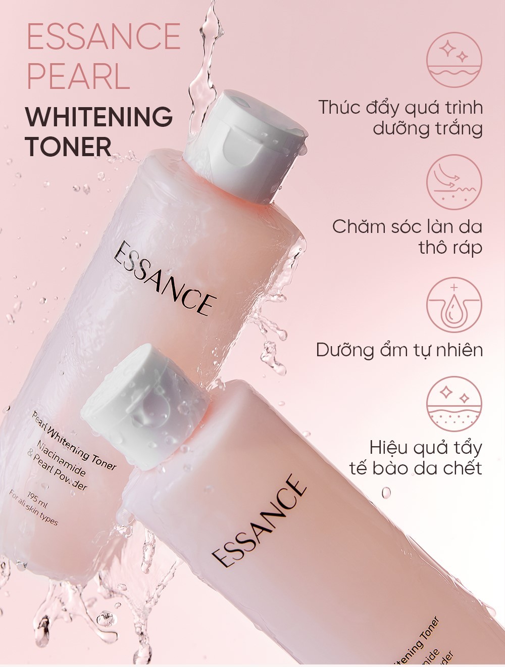 Mô tả Nước dưỡng da cấp ẩm hỗ trợ mềm mịn trắng da Essance Pearl Whitening Toner 195ml - 4