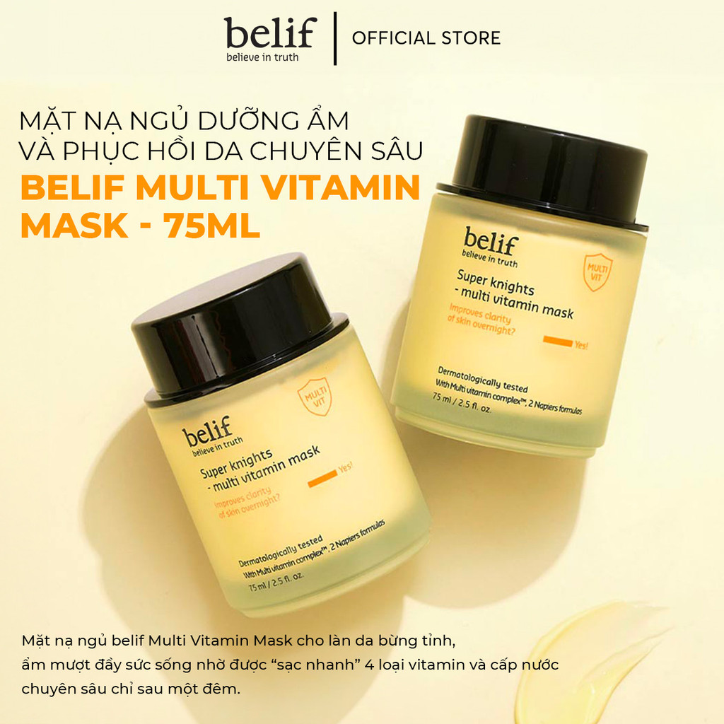 Mô tả Mặt nạ ngủ dưỡng ẩm và phục hồi da chuyên sâu belif Multi Vitamin Mask - 1