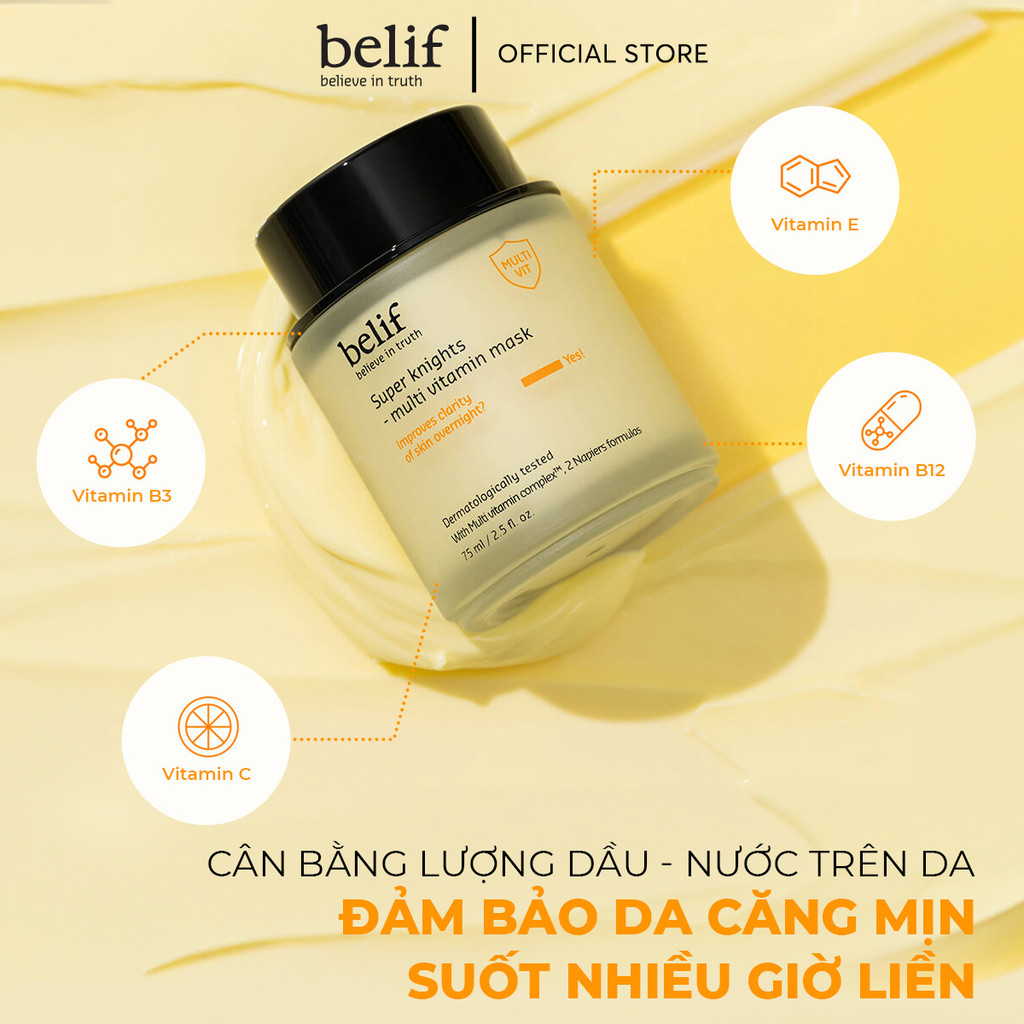 Mô tả Mặt nạ ngủ dưỡng ẩm và phục hồi da chuyên sâu belif Multi Vitamin Mask - 3
