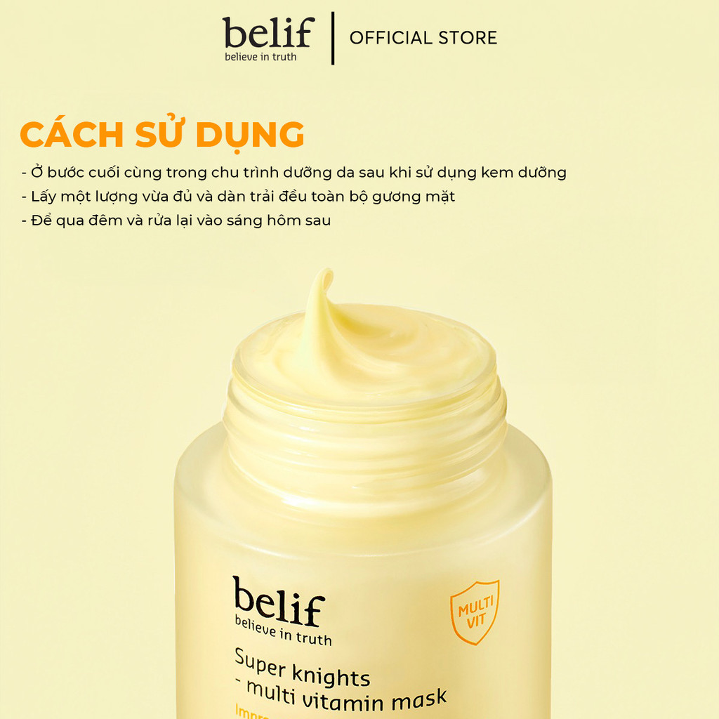 Mô tả Mặt nạ ngủ dưỡng ẩm và phục hồi da chuyên sâu belif Multi Vitamin Mask - 5