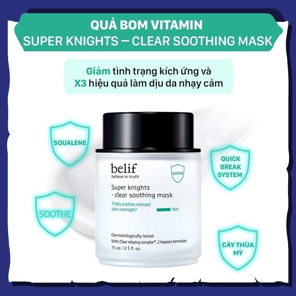 Mô tả Mặt nạ ngủ làm dịu và chăm sóc da nhạy cảm belif Clear Soothing Mask 75ml - 3