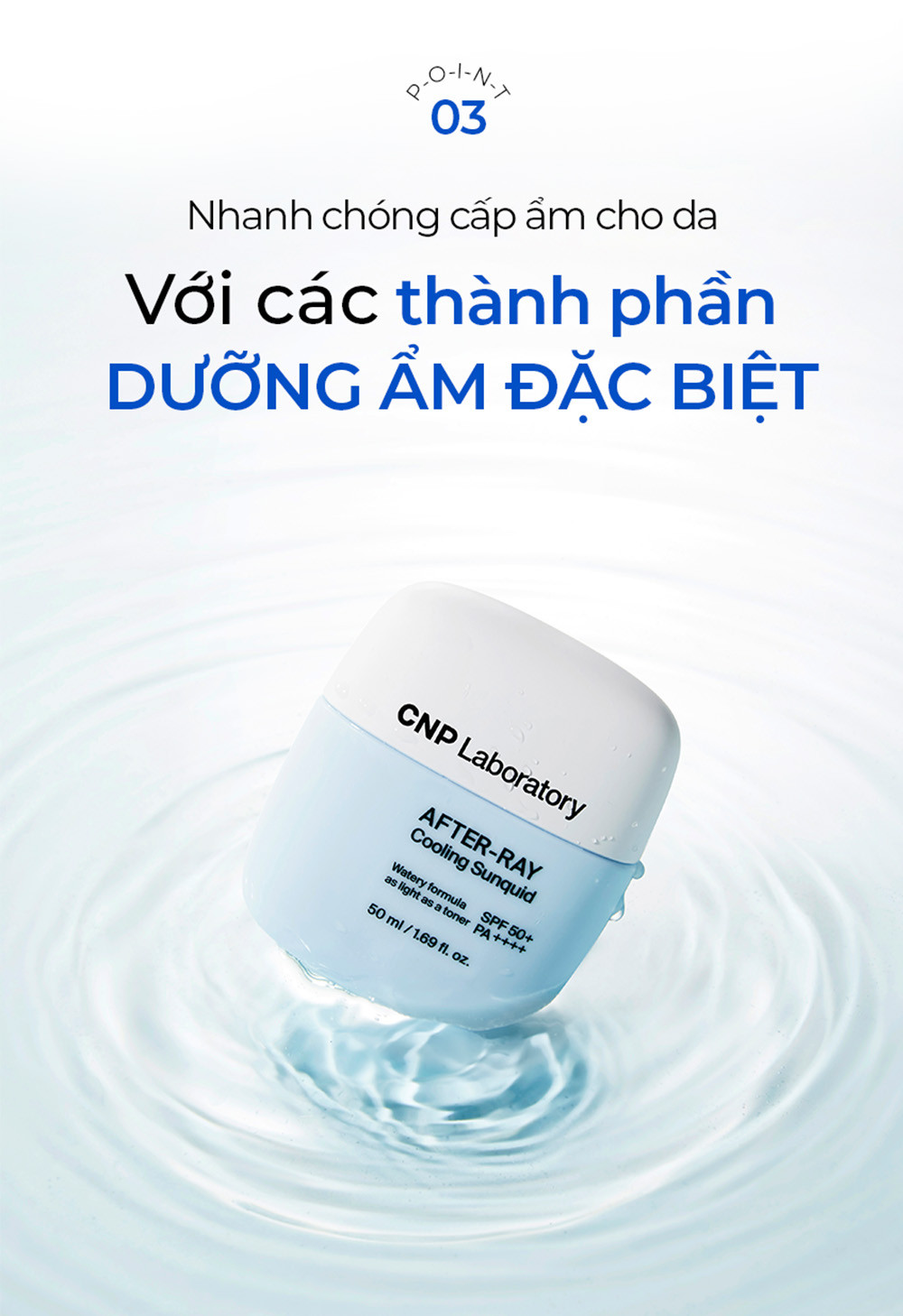 Mô tả Sữa chống nắng dịu da CNP Laboratory After-Ray Cooling Sunquid SPF50+ PA++++ 50ML - 9