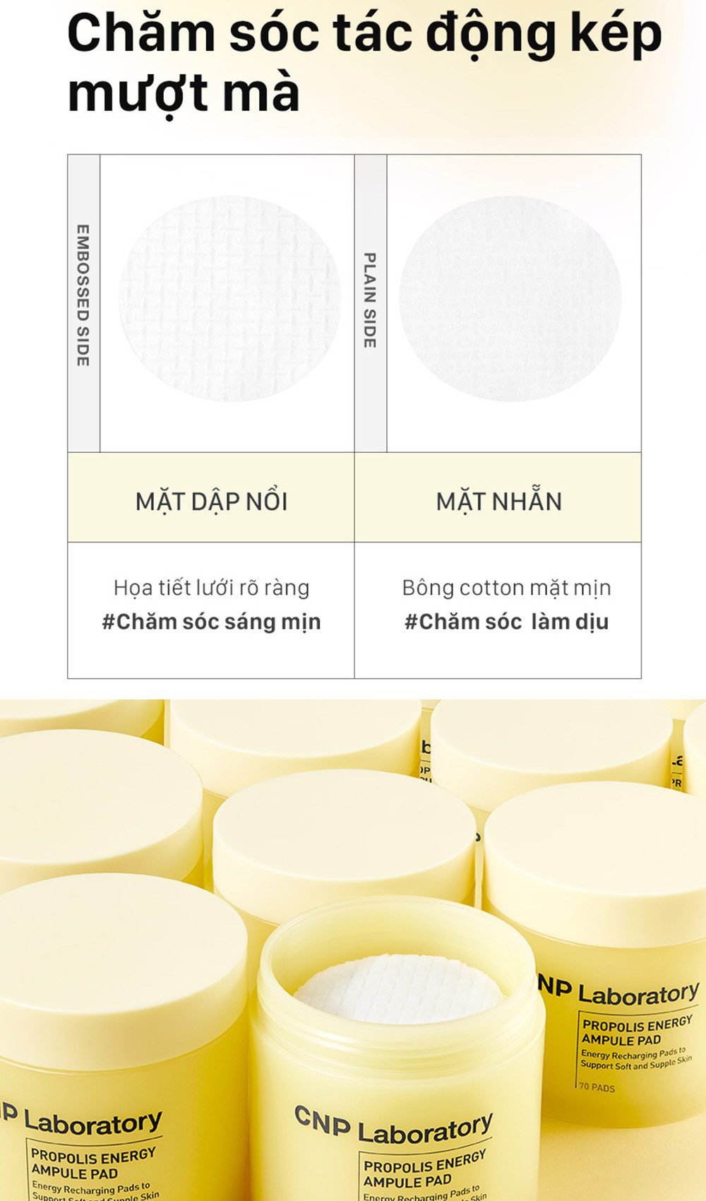 Mô tả Bông dưỡng da keo ong phục hồi căng bóng làn da CNP Laboratory Propolis Ampule Pad 70 miếng - 9