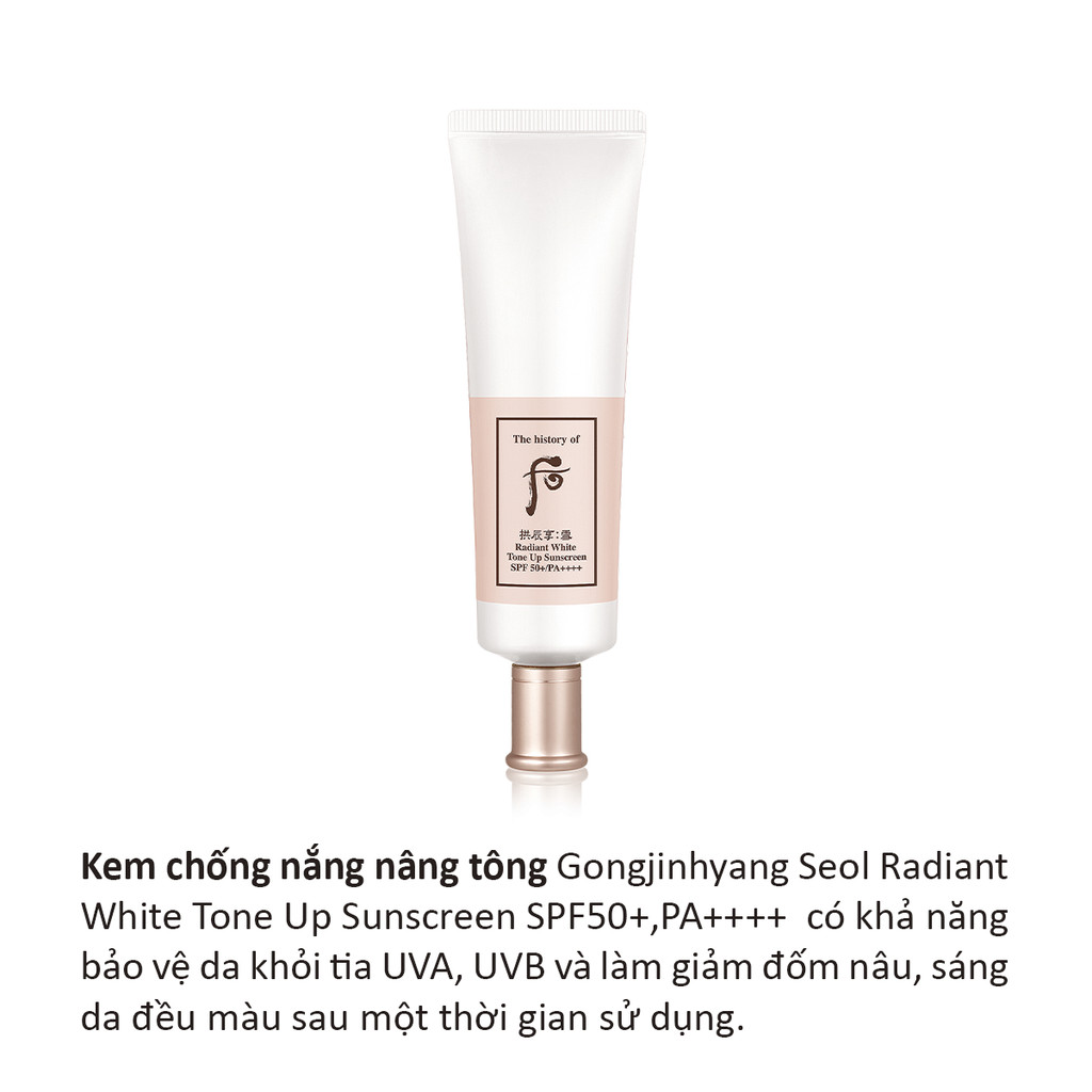 Mô tả Kem chống nắng nâng tông Whoo Gongjinhyang Seol Radiant White Tone Up SunscreenSPF50+PA++++50ml - 1