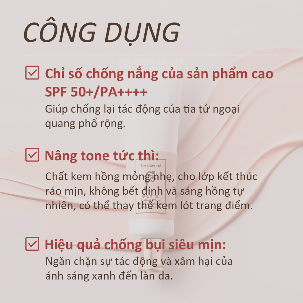 Mô tả Kem chống nắng nâng tông Whoo Gongjinhyang Seol Radiant White Tone Up SunscreenSPF50+PA++++50ml - 2