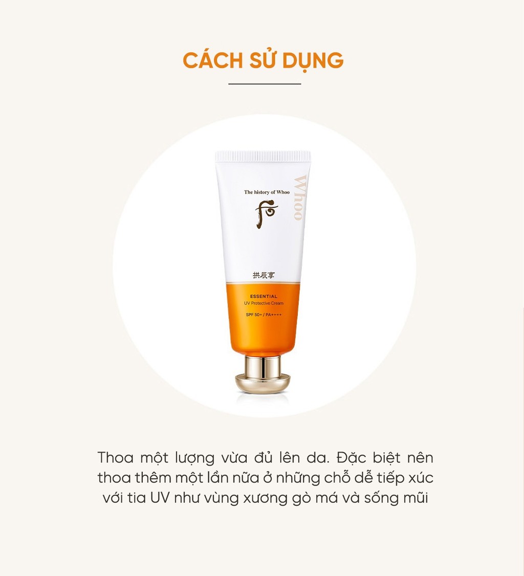 Mô tả Kem chống nắng dưỡng ẩm The history of Whoo Gongjinhyang Sun Cream SPF50+, PA+++ 60ml - 6