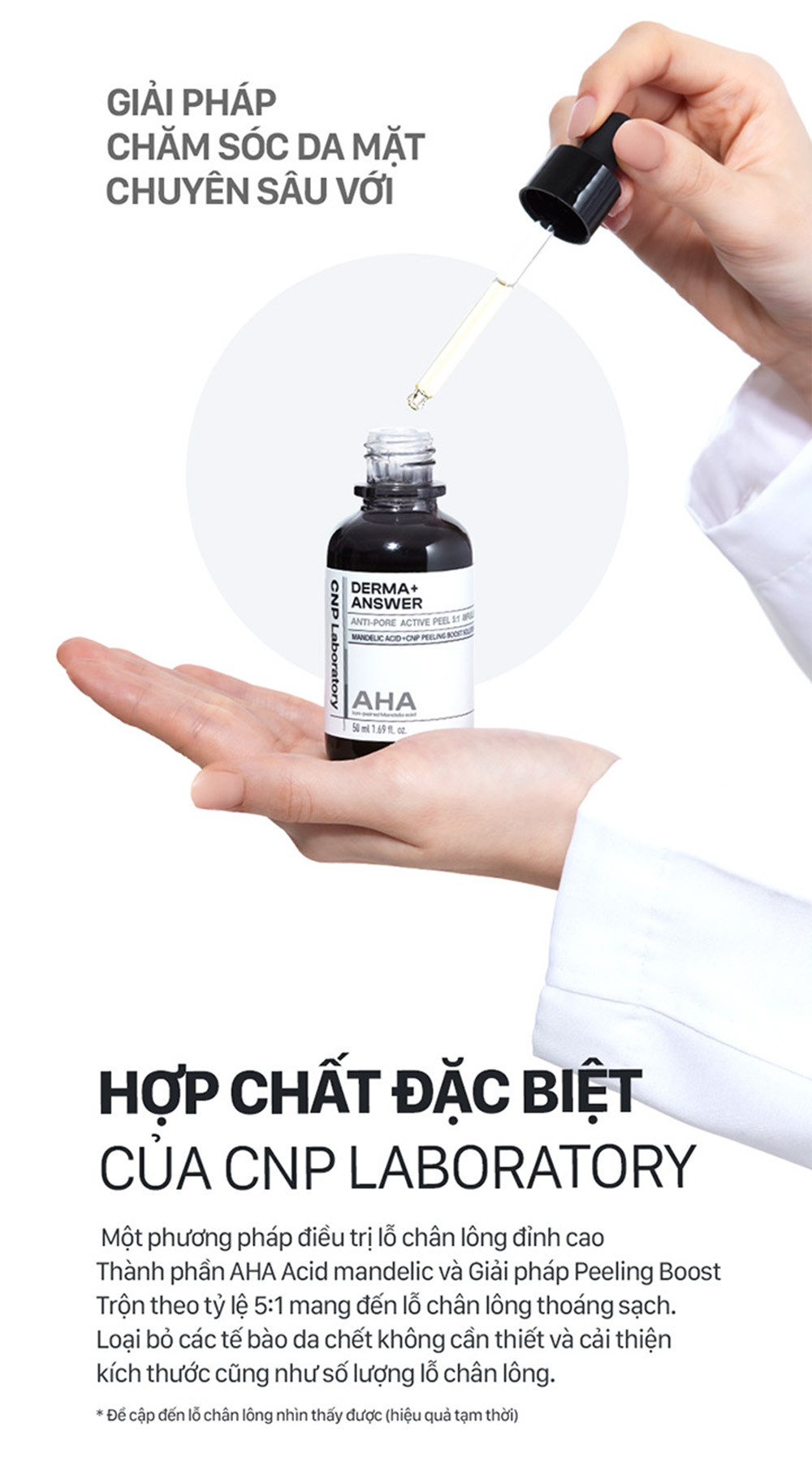 Mô tả Tinh chất thu nhỏ lỗ chân lông AHA giúp da mịn màng Derma Answer Anti-Pore Peel Ampule 15/50ml - 5