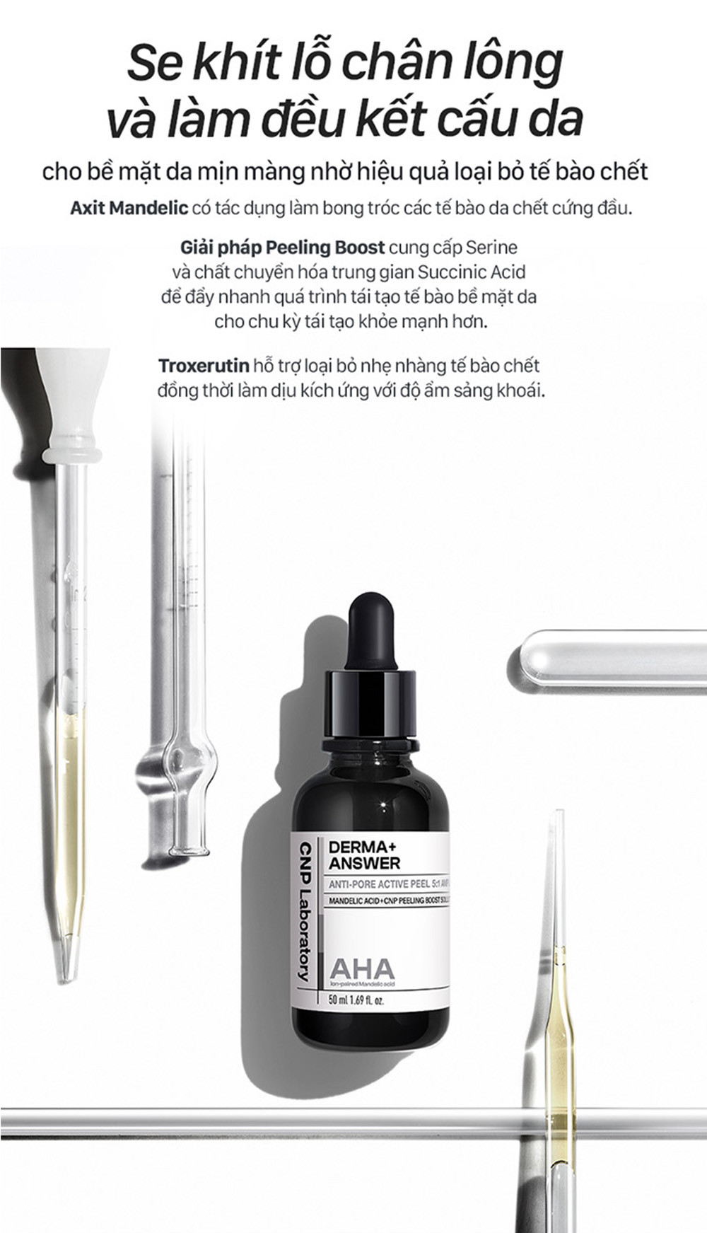 Mô tả Tinh chất thu nhỏ lỗ chân lông AHA giúp da mịn màng Derma Answer Anti-Pore Peel Ampule 15/50ml - 9