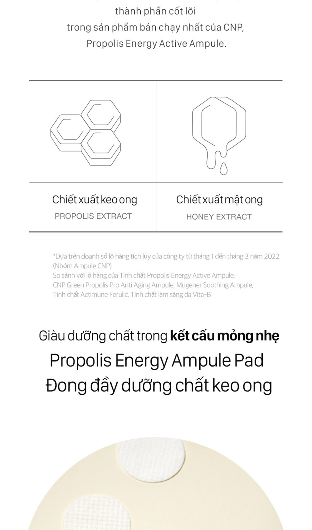Mô tả Set Bông dưỡng da keo ong phục hồi căng bóng làn da CNP Propolis Ampule Pad 70 + 30 miếng - 3