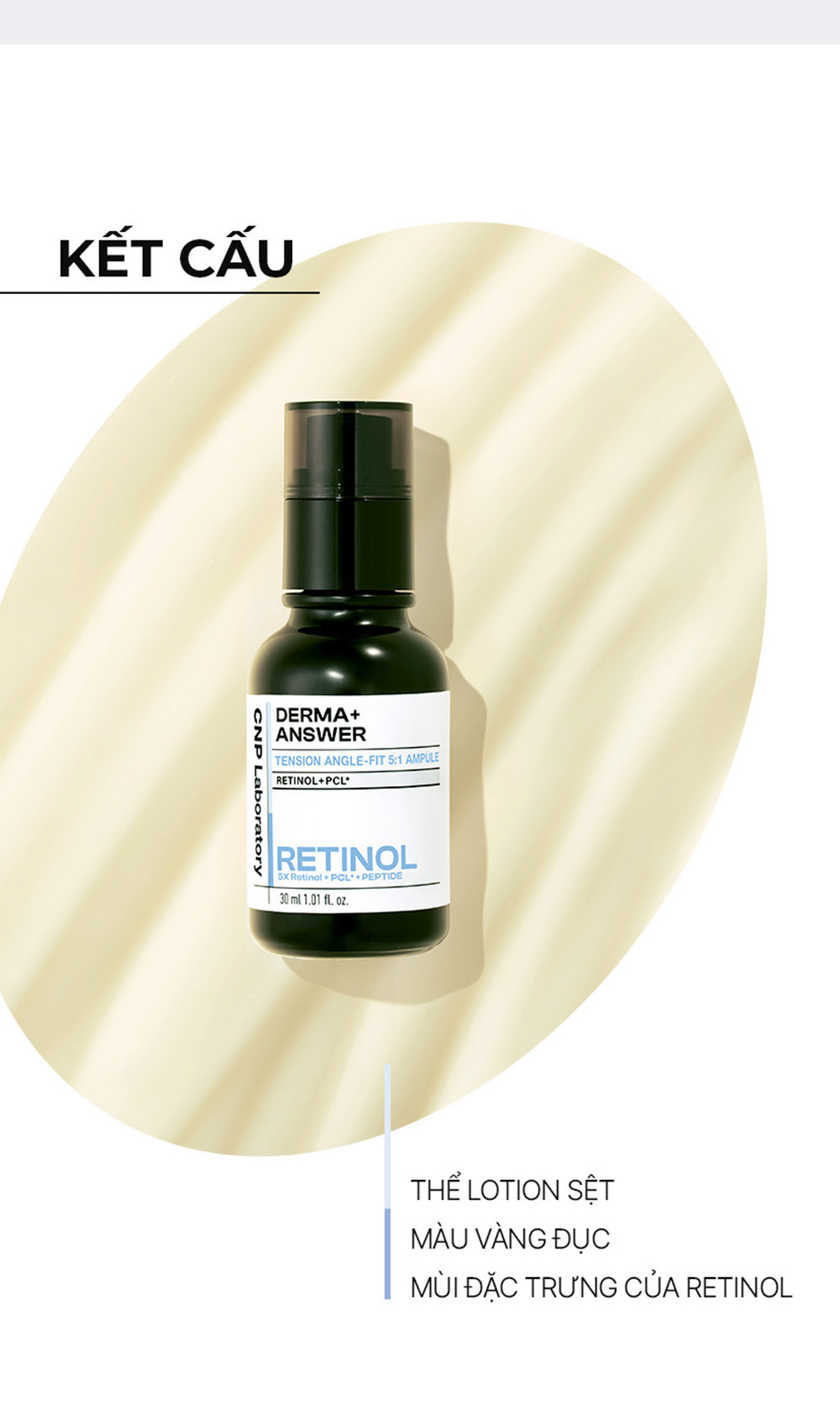 Mô tả Tinh chất Retinol săn chắc đàn hồi nâng da CNP Derma Answer Tension Angle Fit Ampule 15ml/30ml - 5