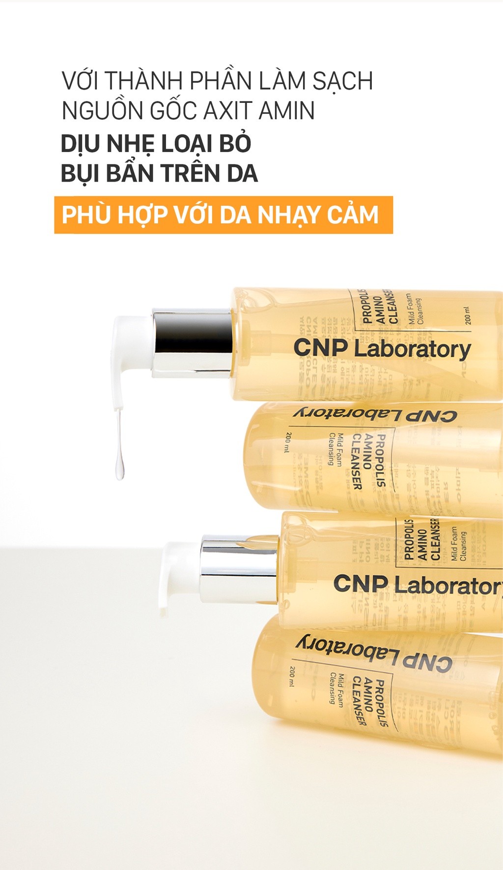 Mô tả Sữa rửa mặt keo ong dịu nhẹ phục hồi dành cho mọi loại da CNP Propolis Energy Cleanser 200ml - 3