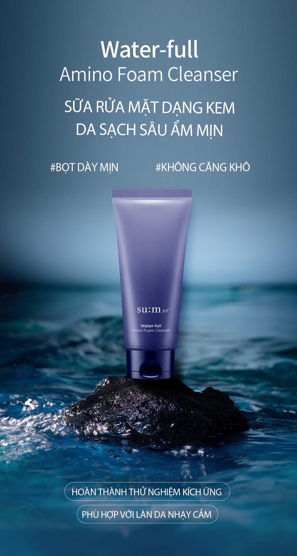 Mô tả Sữa rửa mặt giữ ẩm dạng kem Su:m37 Water-full Amino Foam Cleanser 200ml - 1