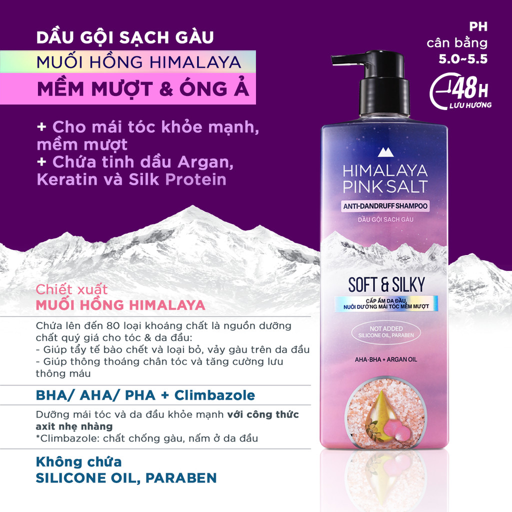 Mô tả Dầu gội Himalaya Pink Salt Muối Hồng/ Da Đầu Ngứa/ Ngăn Rụng Tóc giúp mềm mượt óng ả 650ml - 6