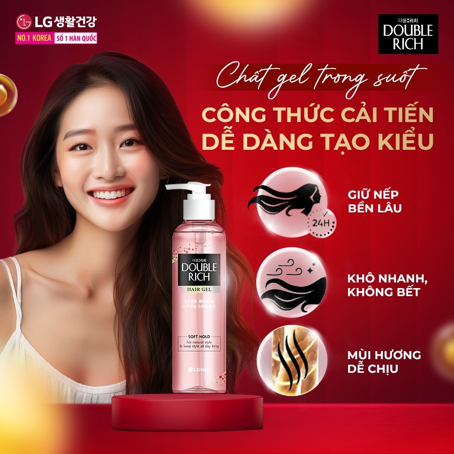 Mô tả Combo 2 Gel tạo kiểu tóc Double Rich Giữ nếp uốn tóc - 2