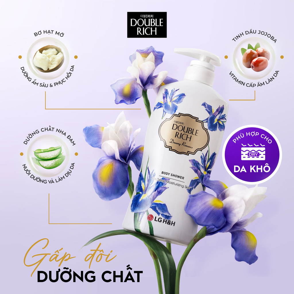 Mô tả Sữa tắm Double Rich Hương hoa chiết xuất từ thiên nhiên 800ml - 2