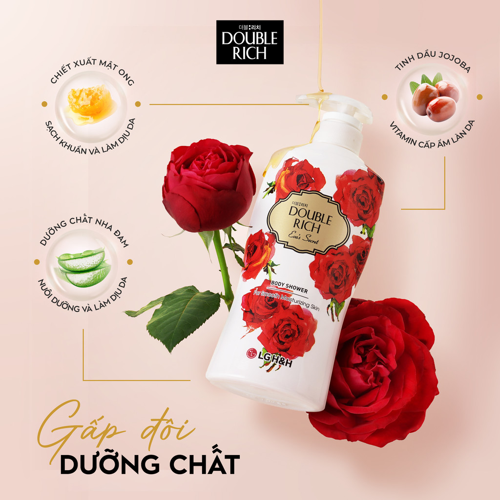 Mô tả Sữa tắm Double Rich Hương hoa chiết xuất từ thiên nhiên 800ml - 3
