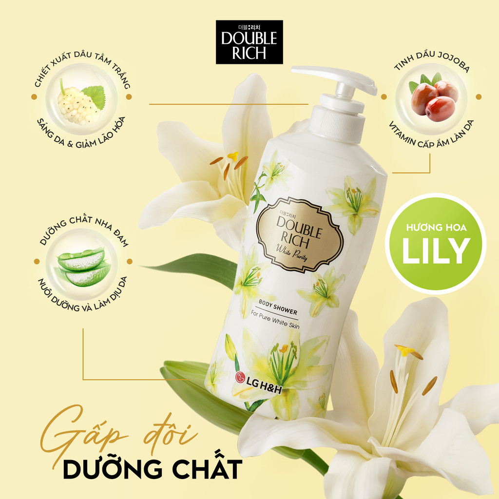 Mô tả Sữa tắm Double Rich Hương hoa chiết xuất từ thiên nhiên 800ml - 6